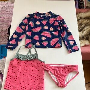 Carter's Pink and Blue Watermelon Rashguard Set